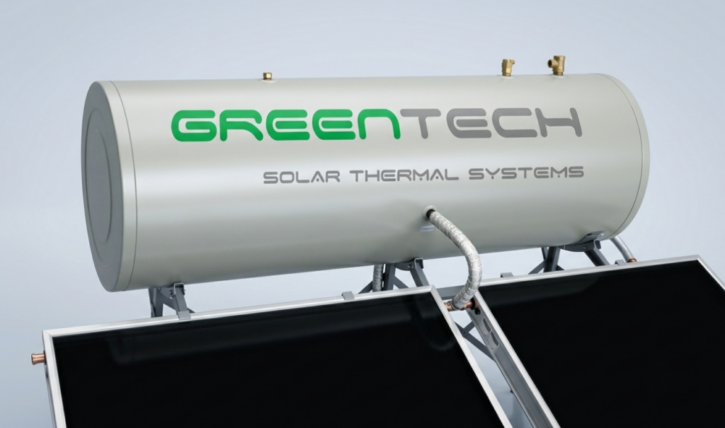 GreenTech Solar Water Heater Thermal Storage Tank Close-Up